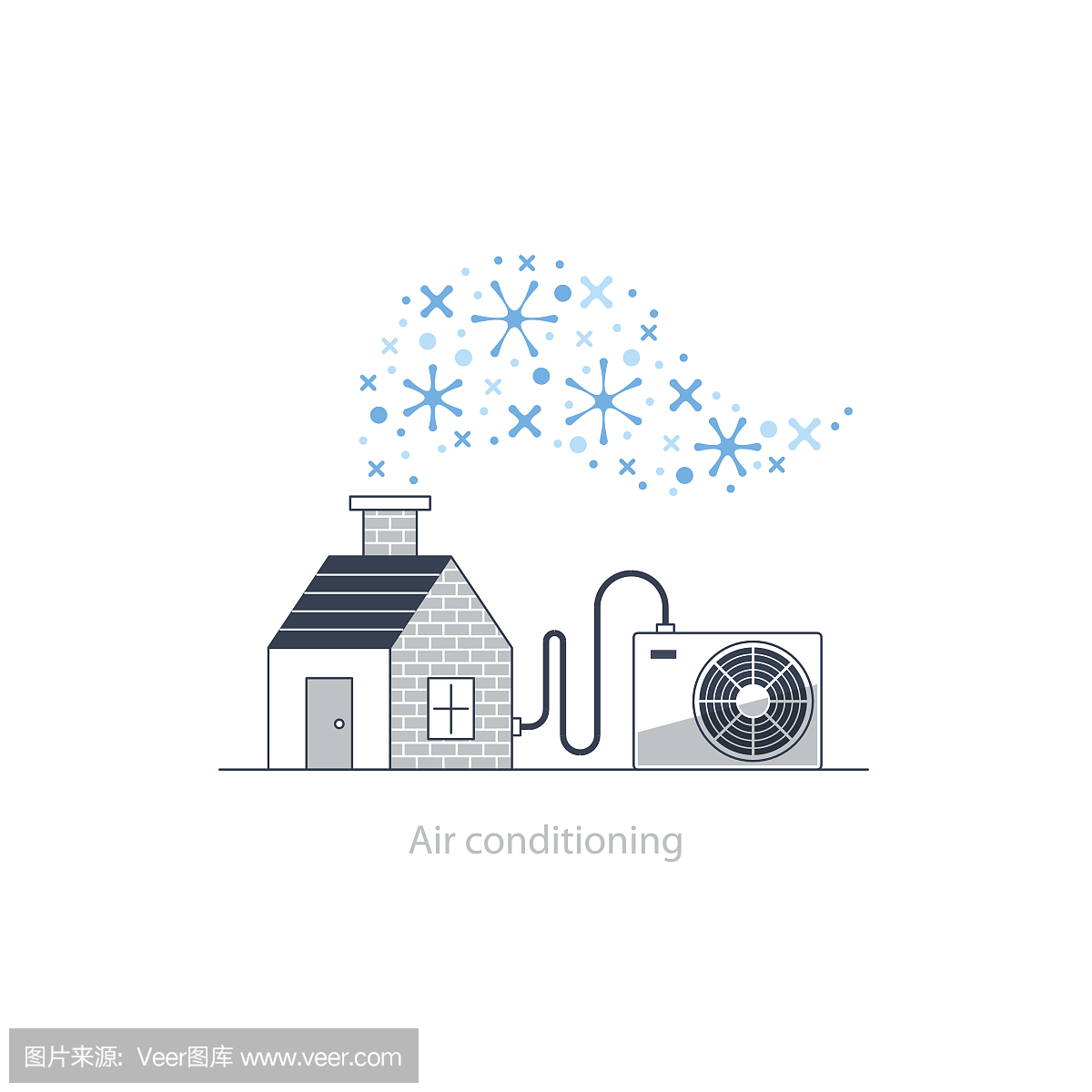 家用空调,气候控制概念,房子冷却